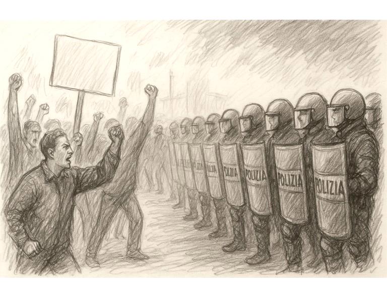 Tensioni politiche in Italia: proteste, ordine pubblico e rischio di deriva autoritaria