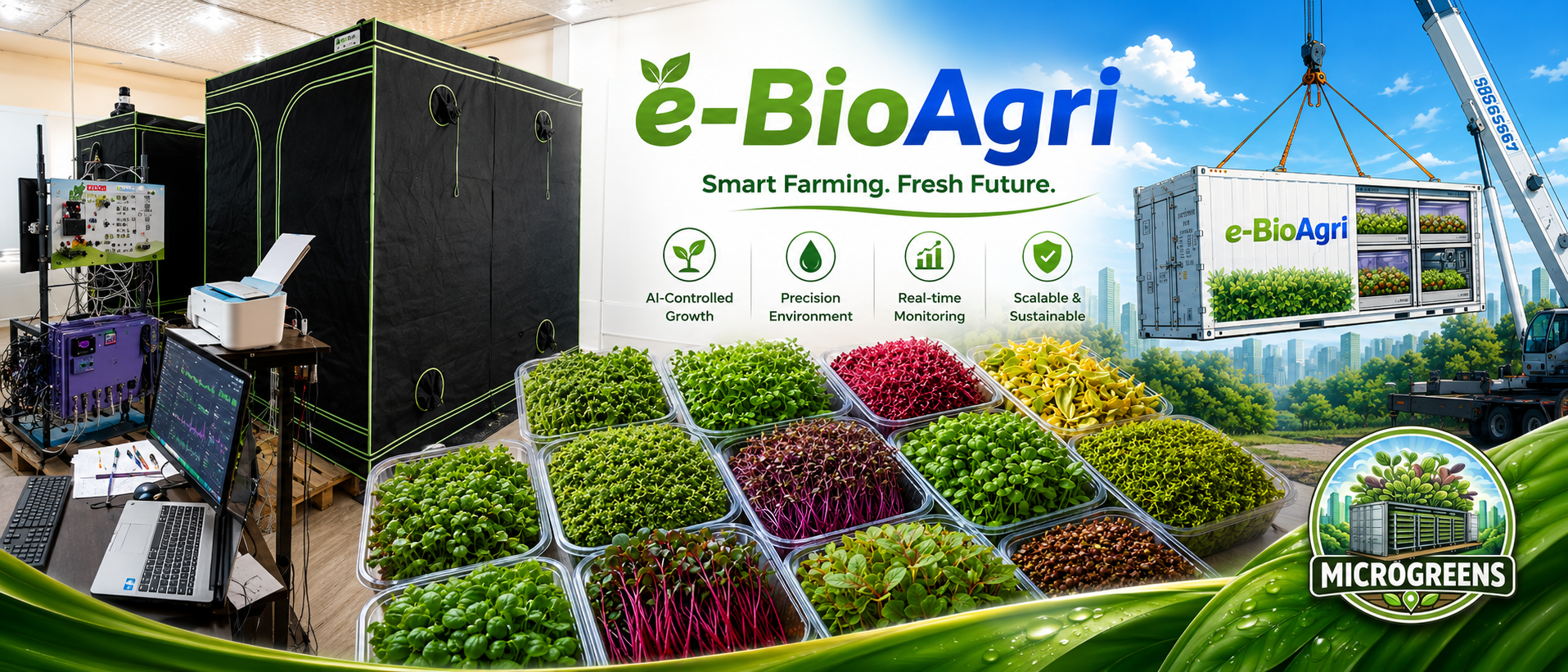 Piergiorgio Antoniadis presenta eBioAgri, progetto di agricoltura bioponica intelligente e microgreens in Valcamonica.
